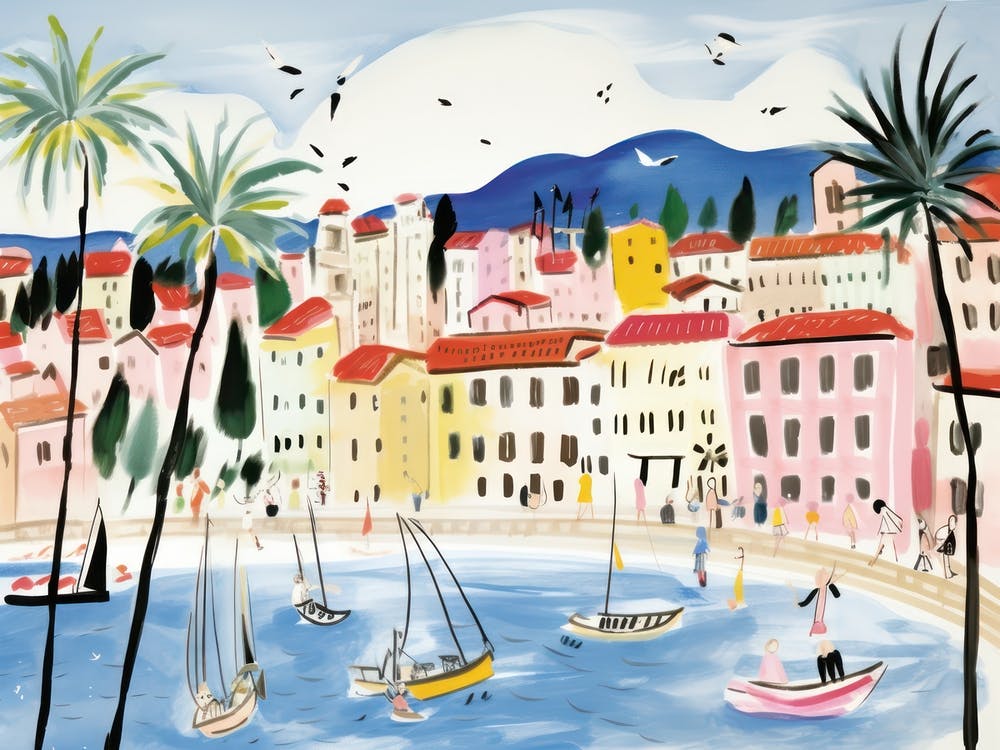 Trieste Italy Cute Watercolour Illustration 2