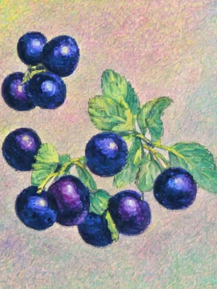 Huckleberry 1 Vintage Sketch Fruit