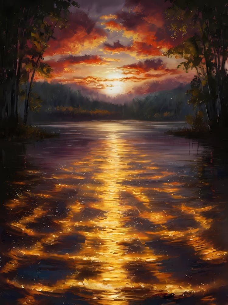 Coucher de soleil sur le lac