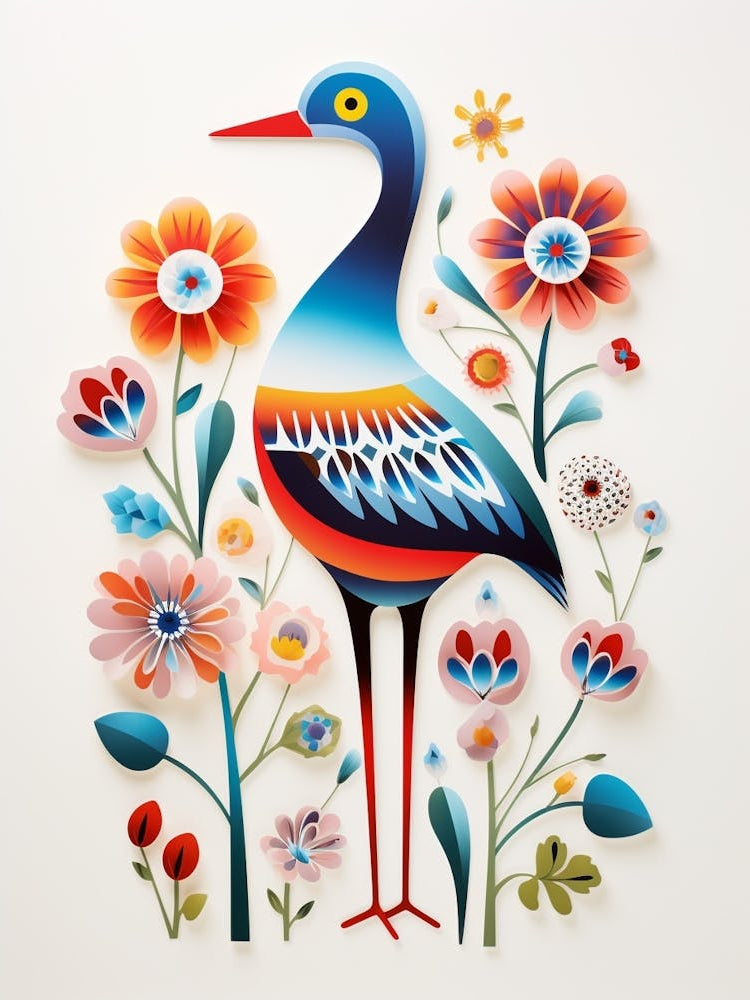 Scandinavian Bird Illustration Coot 1