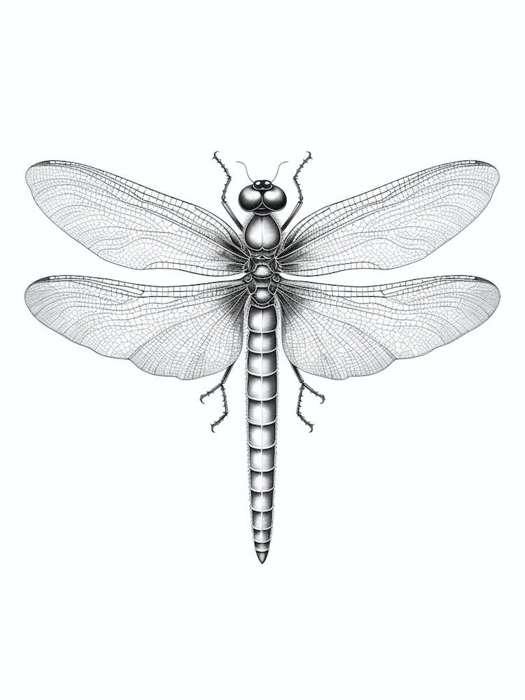  Dragonfly Black And White Pencil 