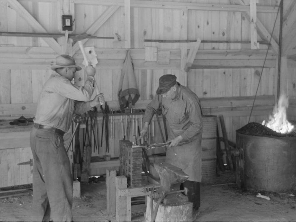 Blacksmith Shop, Southern Paper Mill Construction Shed, Lufkin, Texas By Russell Lee 1