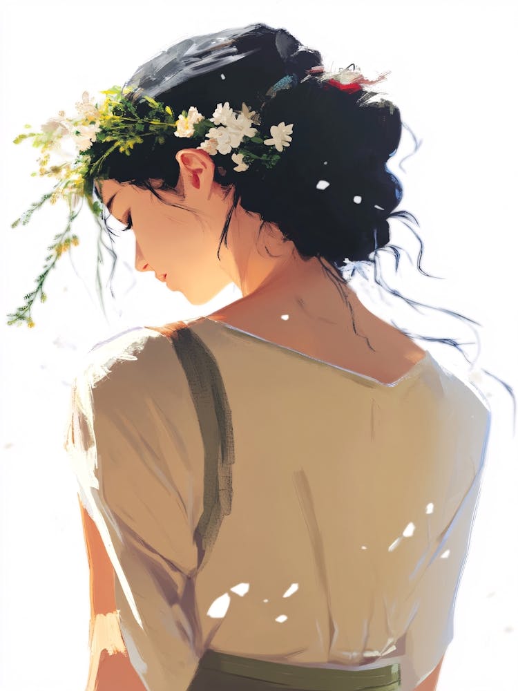Girl With Flowers In Her Hair