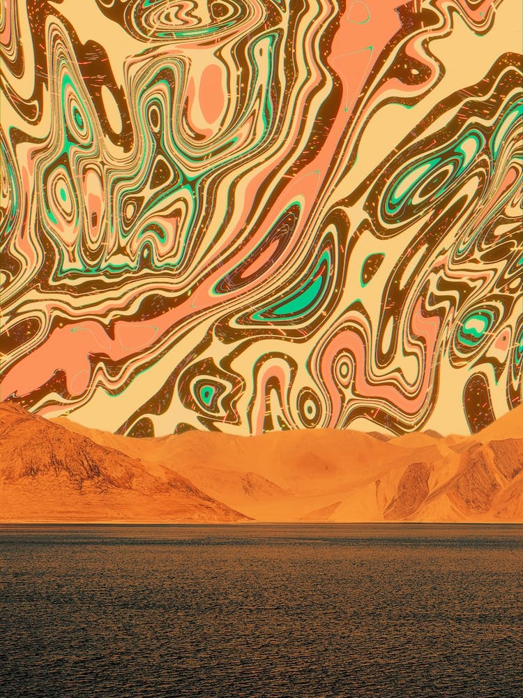 Retro Science Fiction Landscape Collage