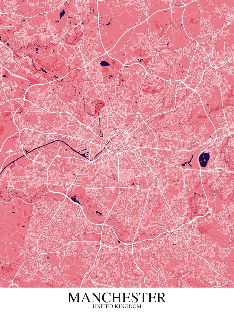 Manchester Pink Purple Map