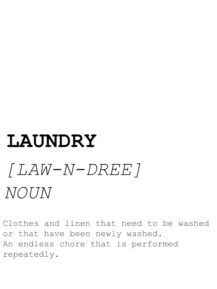 Laundry, Dictionary, Definition, Quote, Funny, Kitchen, Print