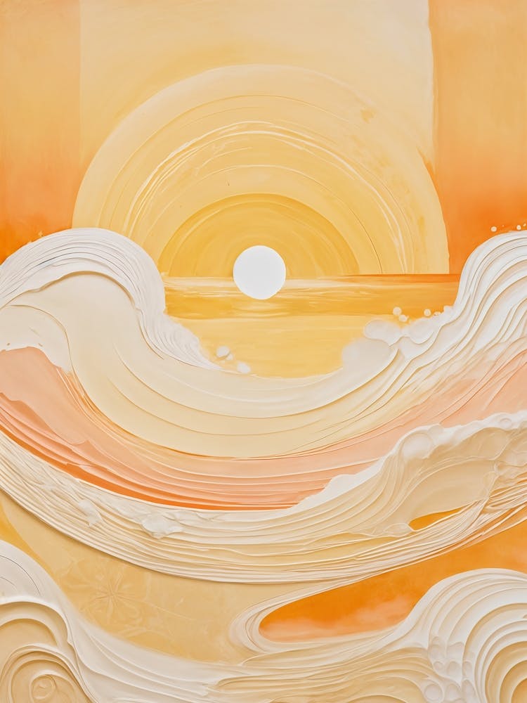 Abstract Orange Ocean Sunrise no3