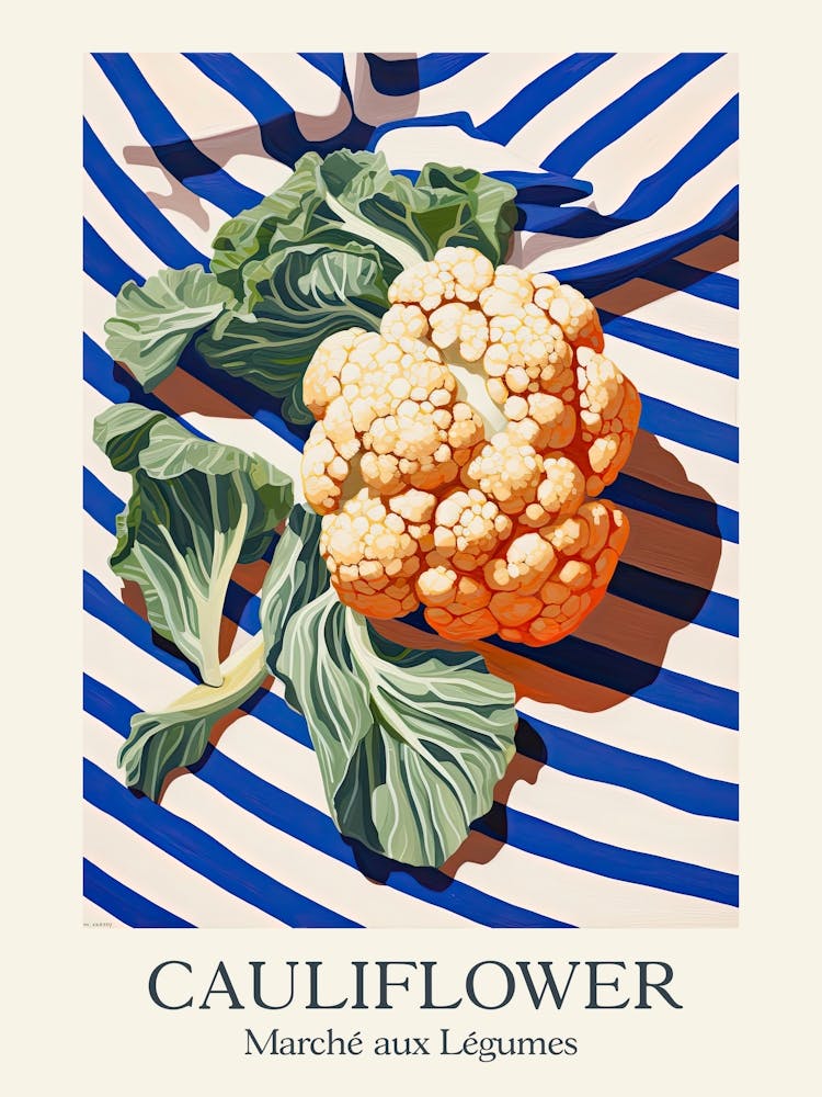 Gemüsemarkt Blumenkohl Sommerillustration 3