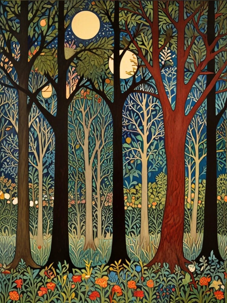 William Morris Moonlight In The Forest 185