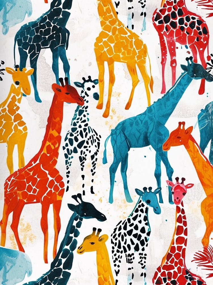 Giraffe Watercolour Pattern 2