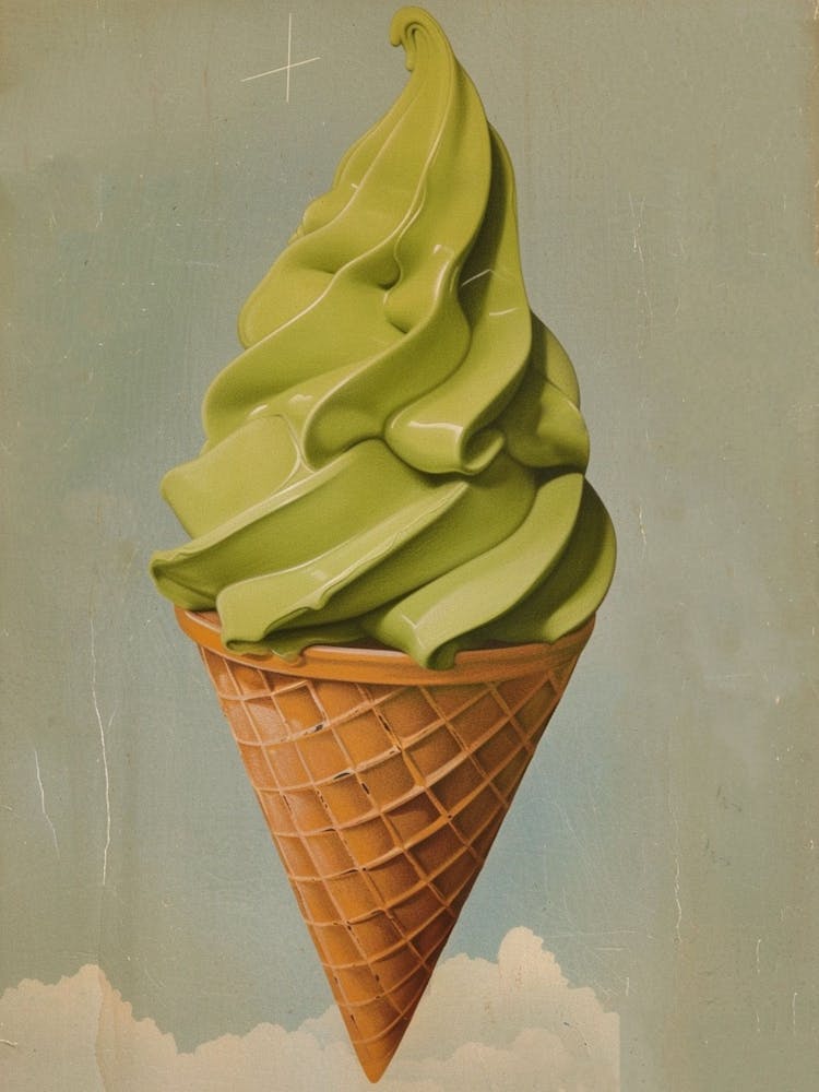 Matcha Ice Cream Cloud Mid Century Modern