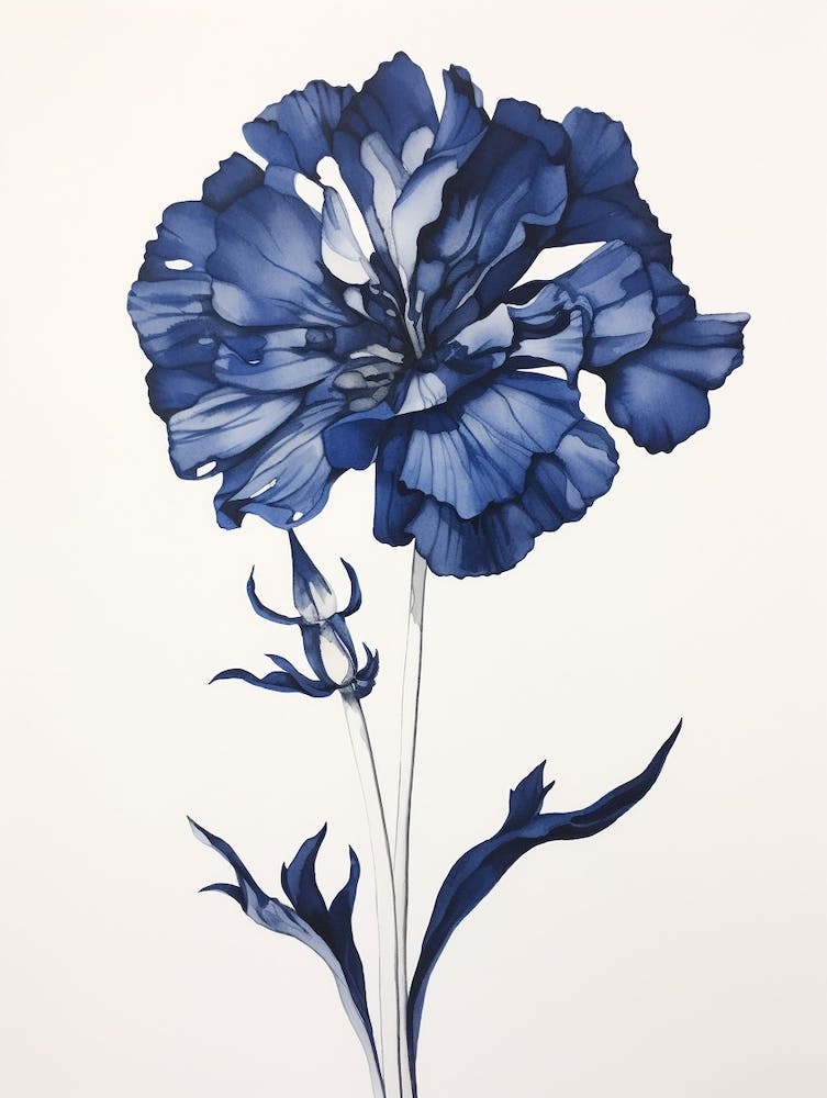 Blue Botanical Carnation 2