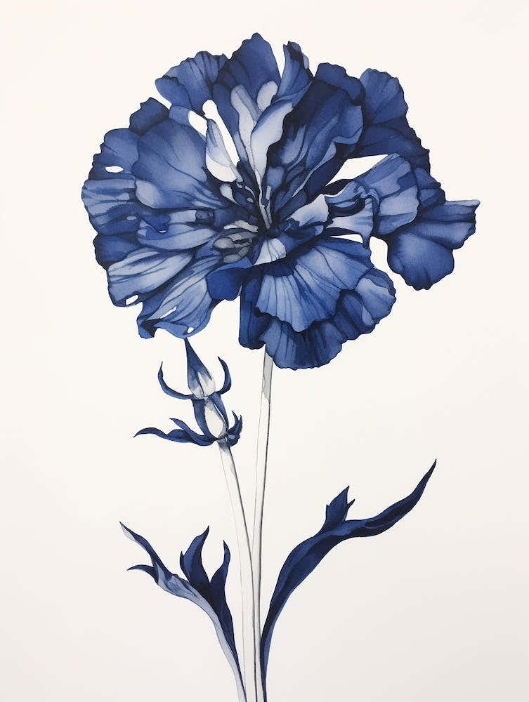 Blue Botanical Carnation 2