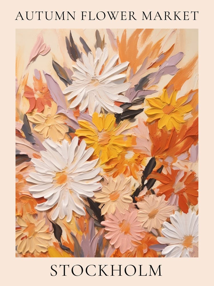 Autumn Flower Market Poster Stockholm