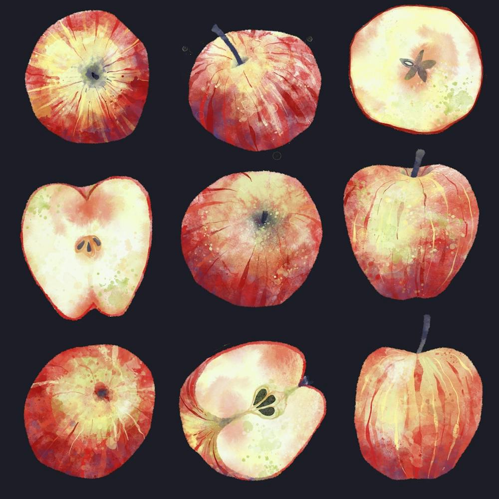 Red Apples on a Dark Background