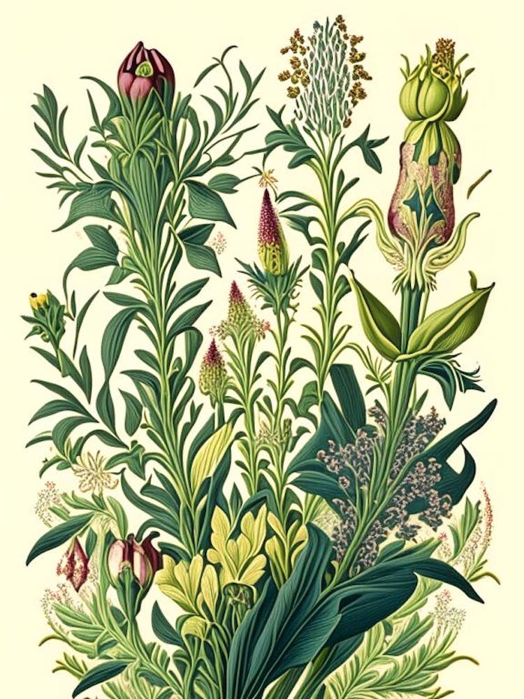 Lysimachia Floral 1 Botanical Vintage Poster Flower