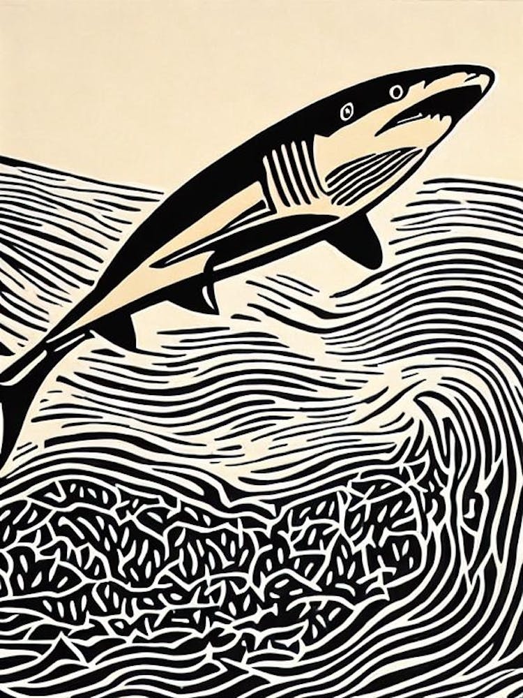 Reef Shark II Linocut