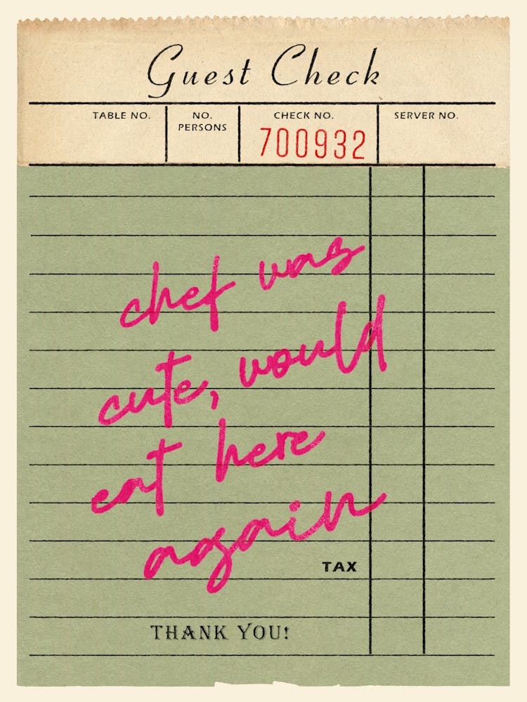 Guest Check Print Wall Art, Modern Kitchen and Dining Room Art Housewarming, Aesthetic Typographic Preppy Prints, Dorm Wall Art