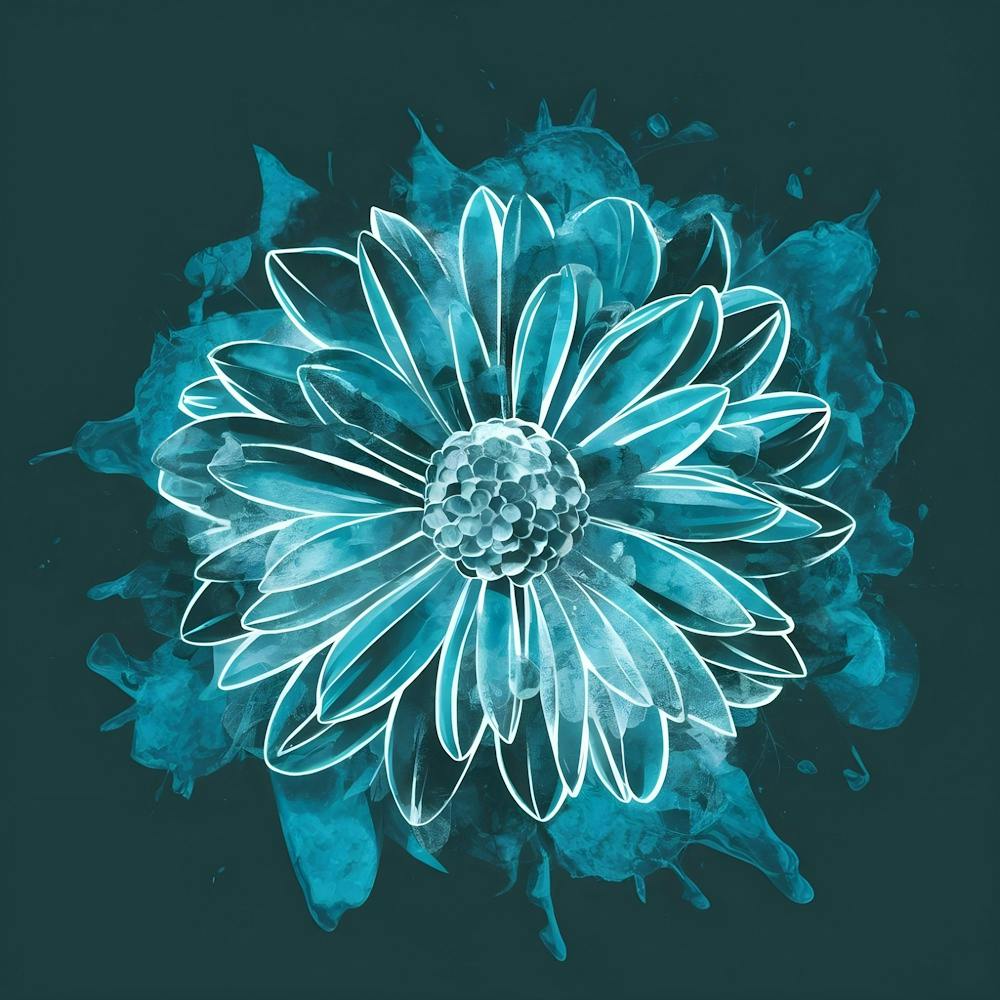 Marguerite bleue - Impression sur toile