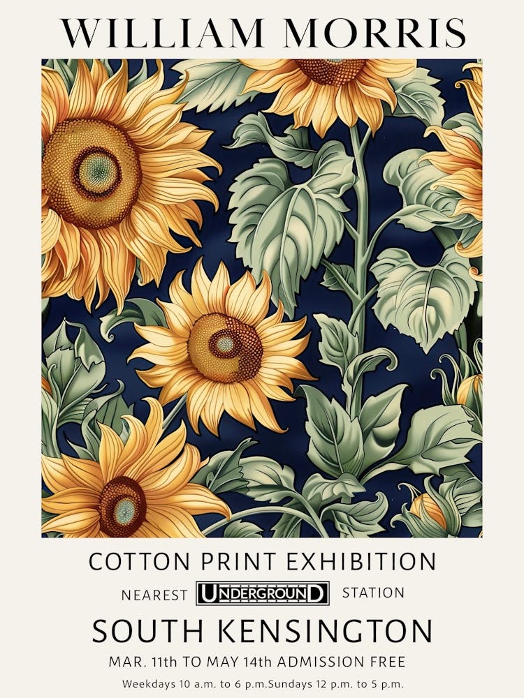 William Morris Vintage Poster Sunflower