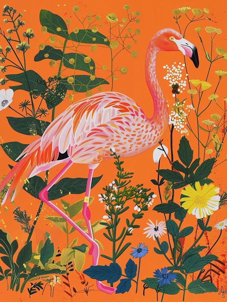 Spring Birds Flamingo
