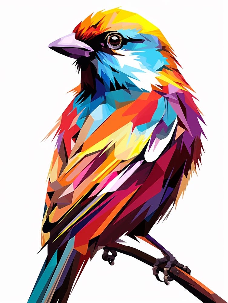 Colourful Geometric Bird Sparrow 2