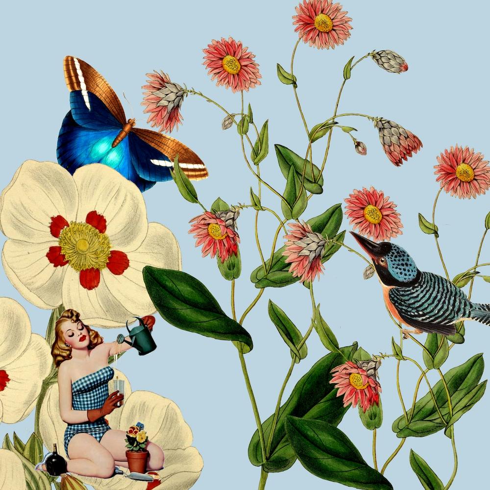 Big Flower Dream Blue 