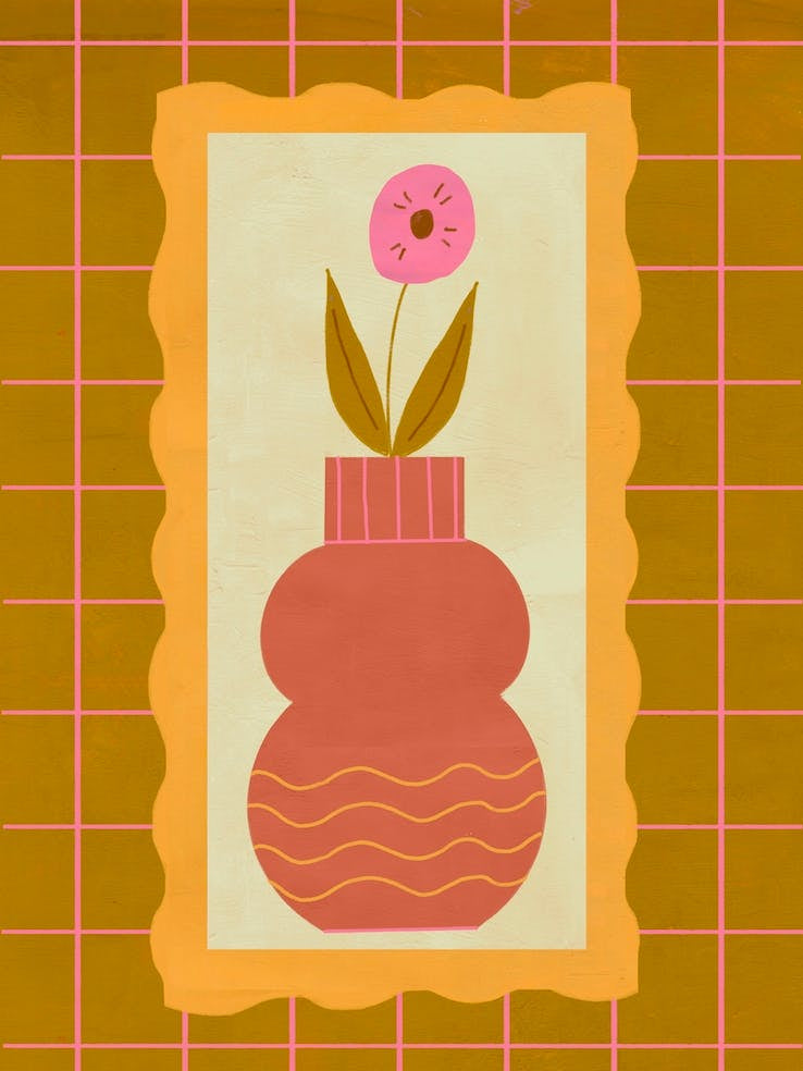 Vase with Pink Flower