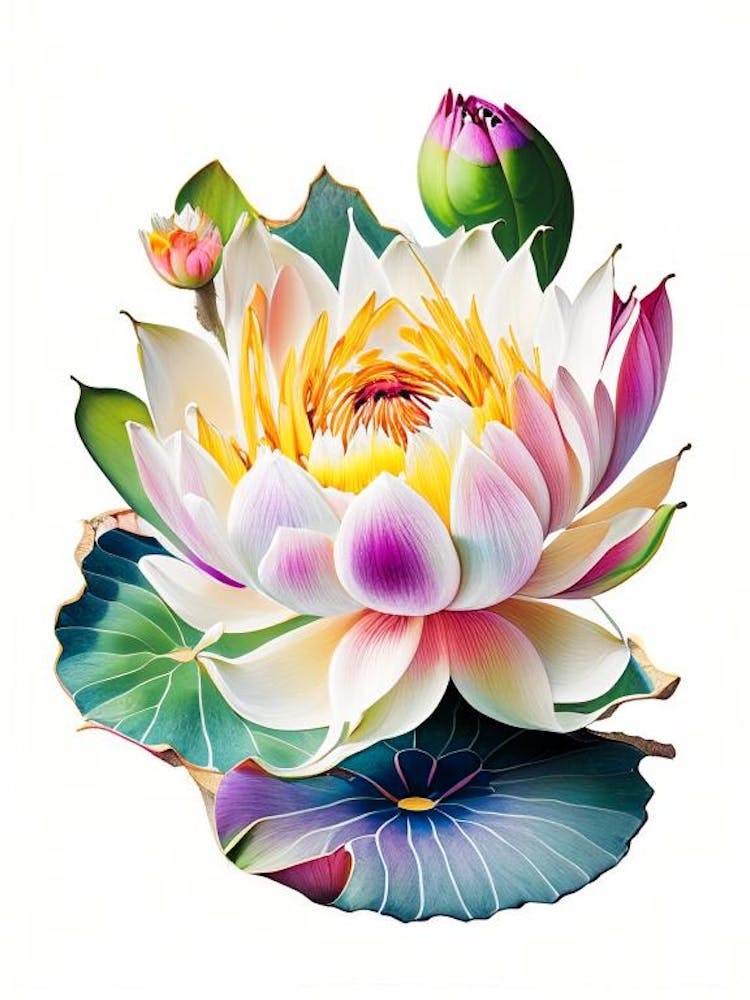 Lotusblume Im Garten Decoupage 4