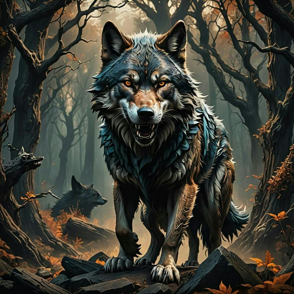 wolf in the woods