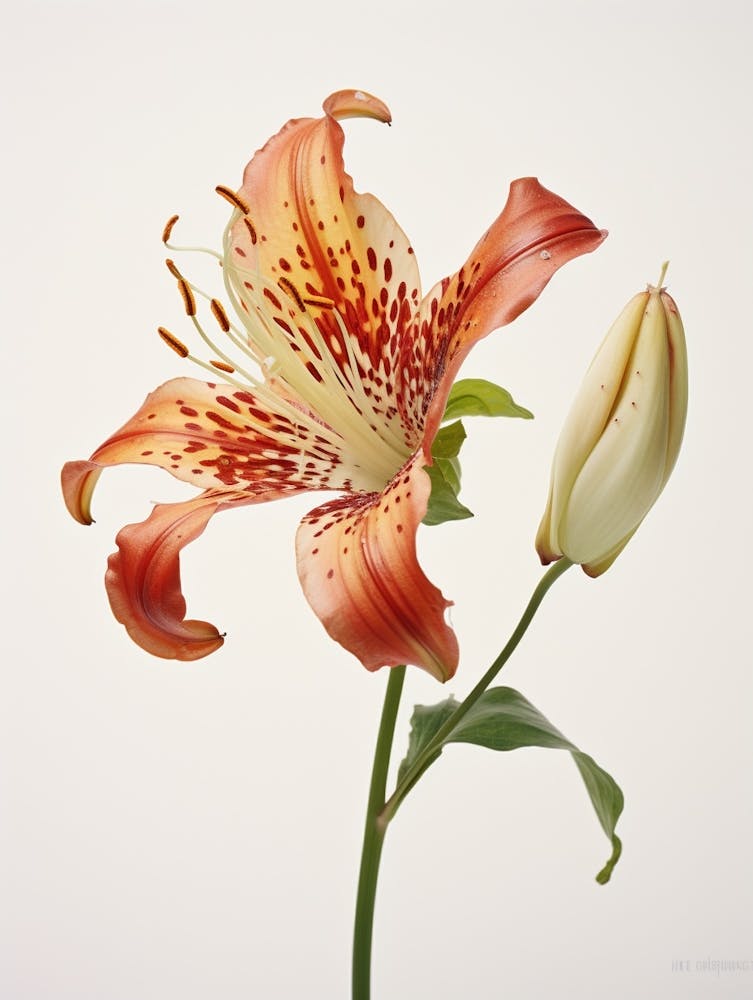 Pressed Flower Botanical Art Gloriosa Lily 1