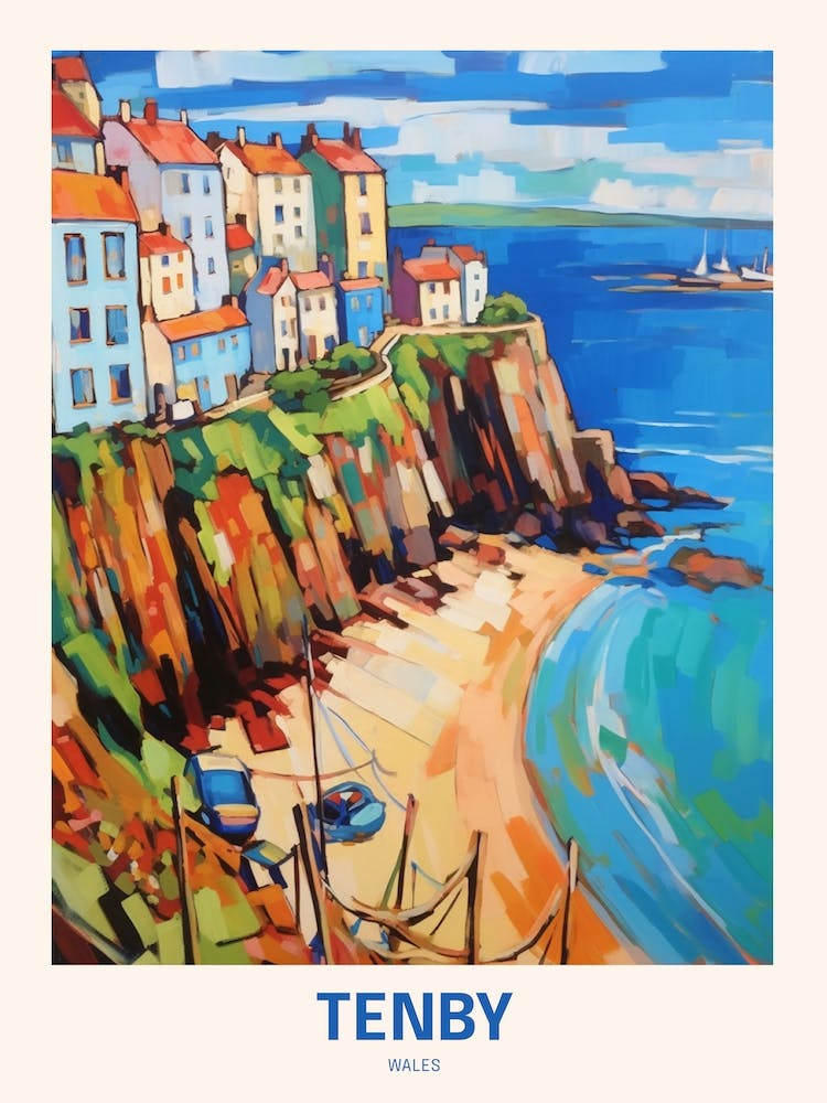 Tenby Wales 3 Uk Travel Poster