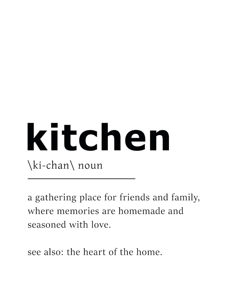 Kitchen Definition Poster - Dictionary