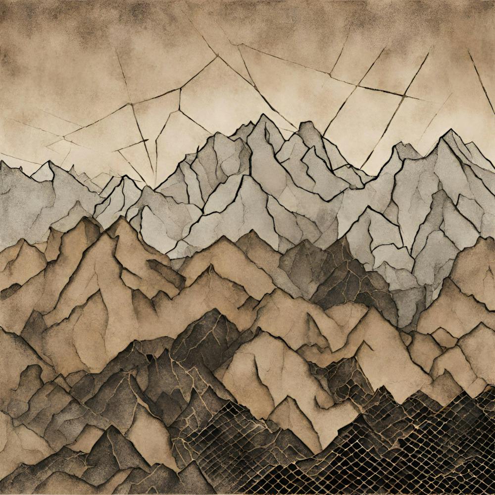 Vintage Abstract Mountain Range