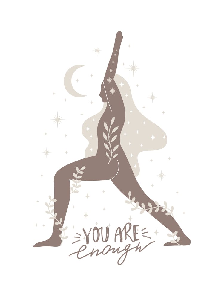 YOU ARE enough | Yoga, Life, Wellness, Mindfulness, Balance, Calm, Meditation, Silhouette, Minimalism, Nude, Harmony, Peace