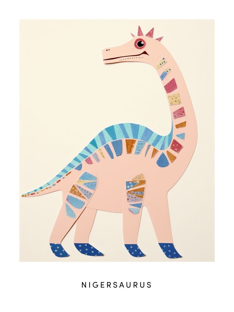 Nursery Dinosaur Art Nigersaurus 3 Poster