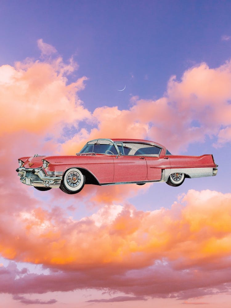 Pink Cadillac Cotton Candy Skies 