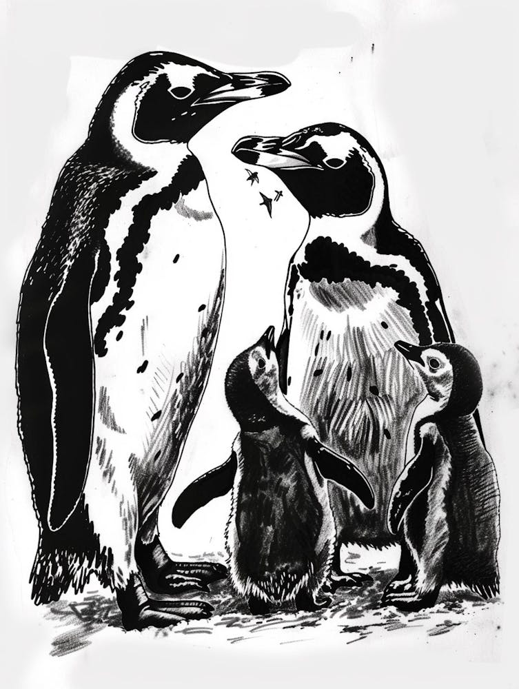 King Penguin Feeding Their Chicks 1