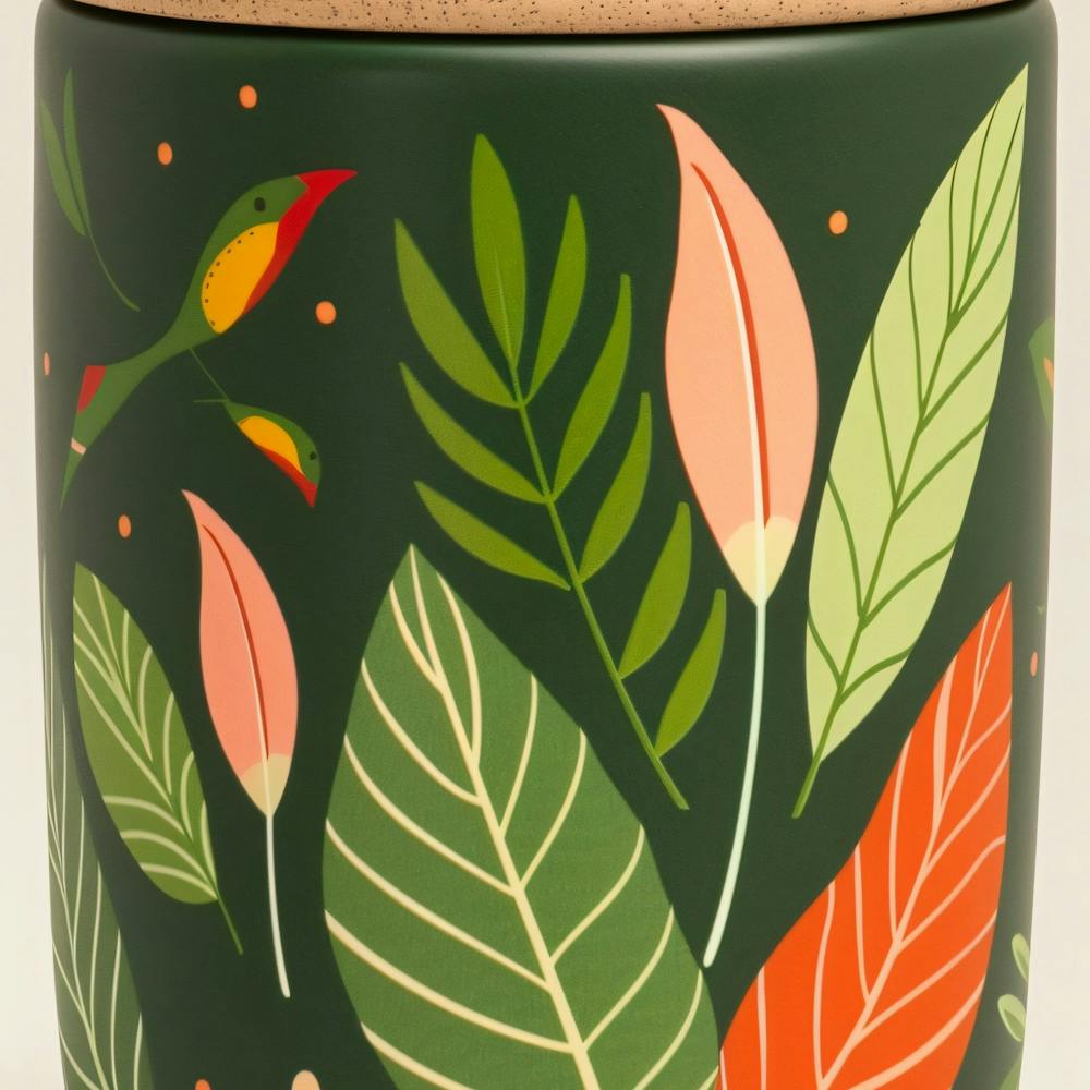 Tropical Leaves And Birds