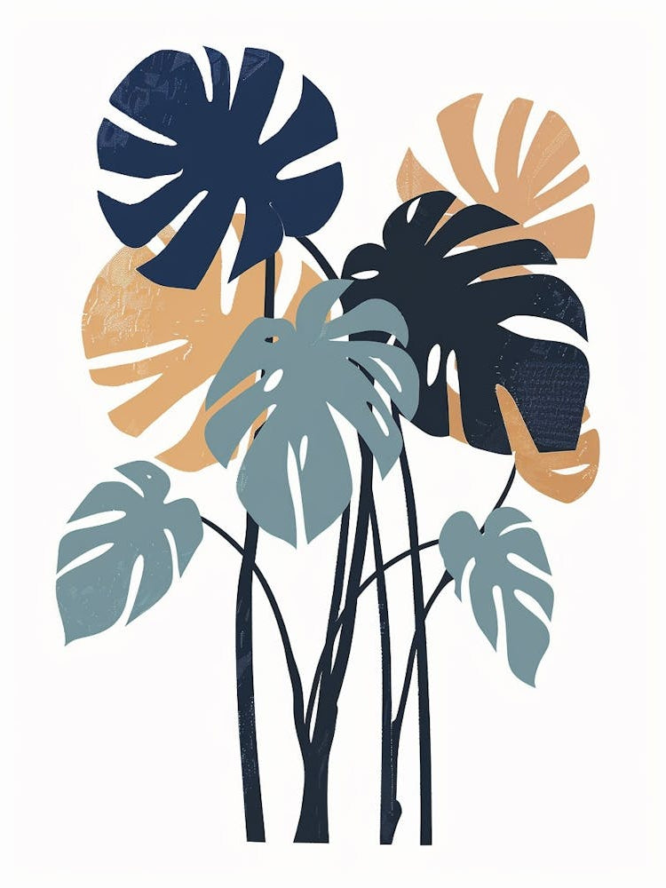 Monstera Plant Minimalist Illustration 2