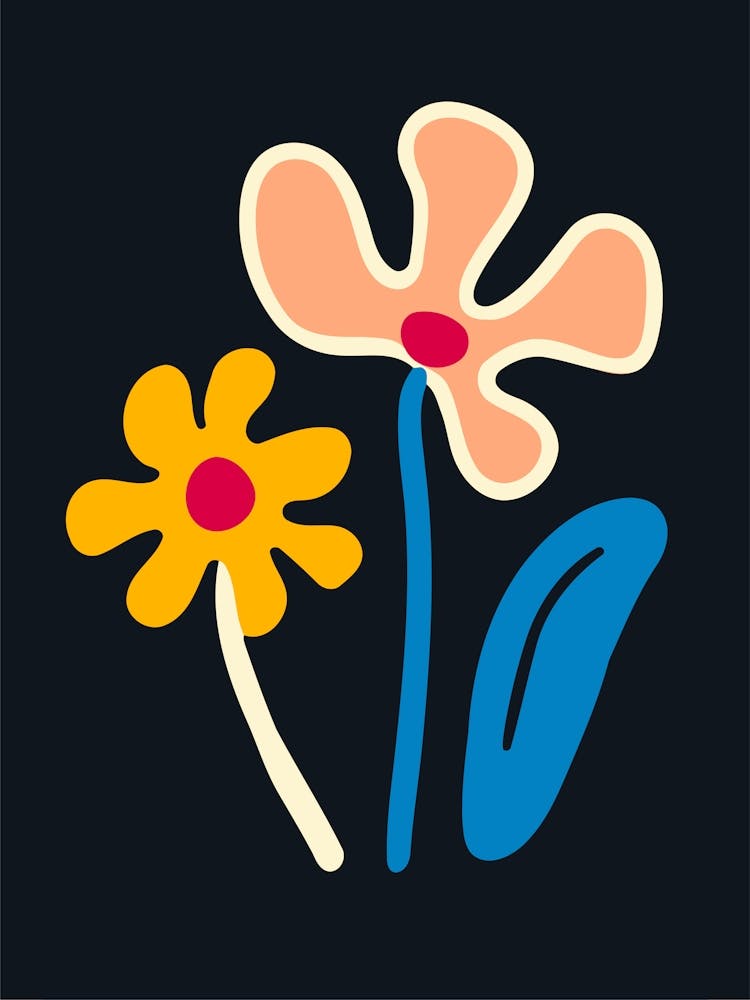 Blumen Auf Schwarzem Hintergrund