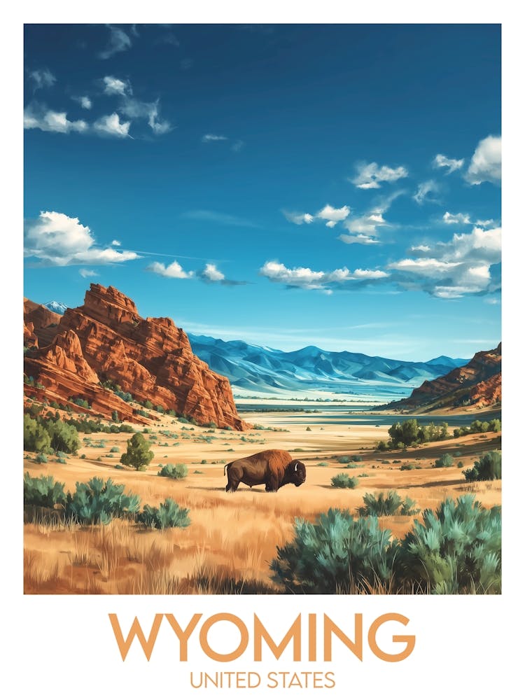Affiche de voyage Wyoming