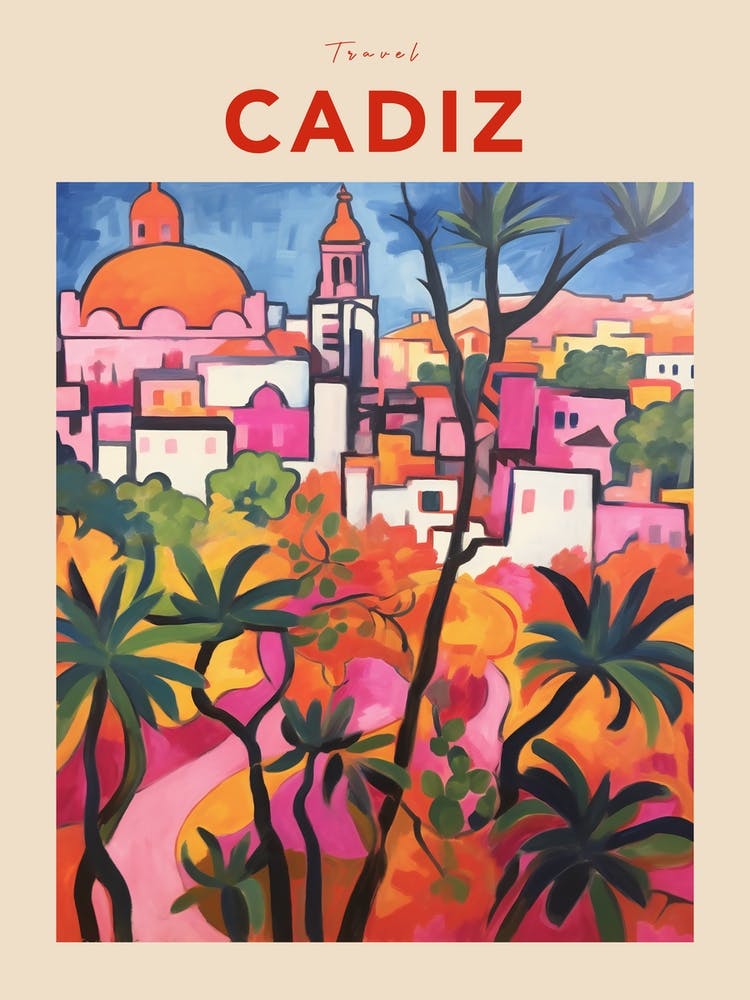 Cadiz Spain Fauvist Travel Poster