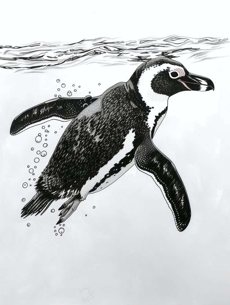 African Penguin Swimming 2