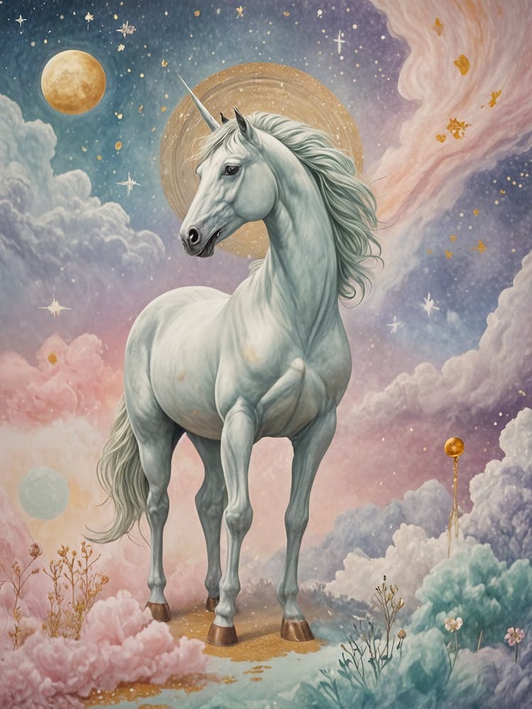 Cosmic White Unicorn no1