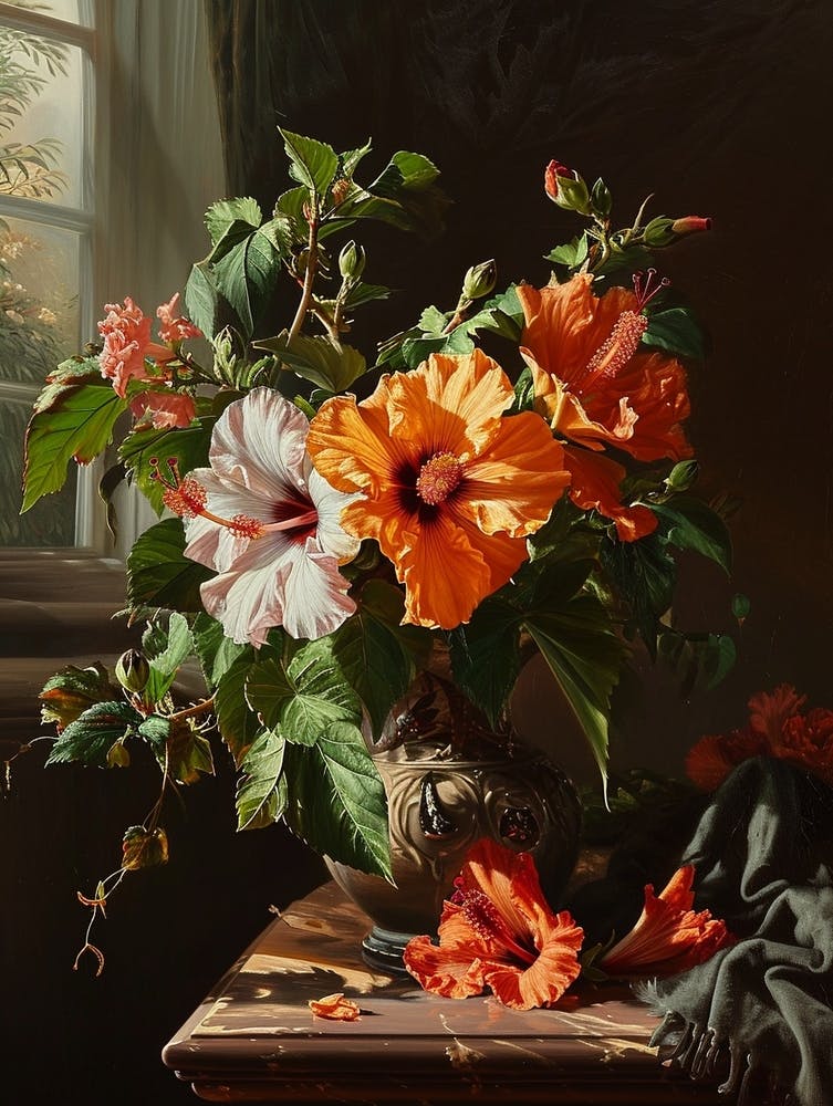 Baroque Floral Still Life Hibiscus 2
