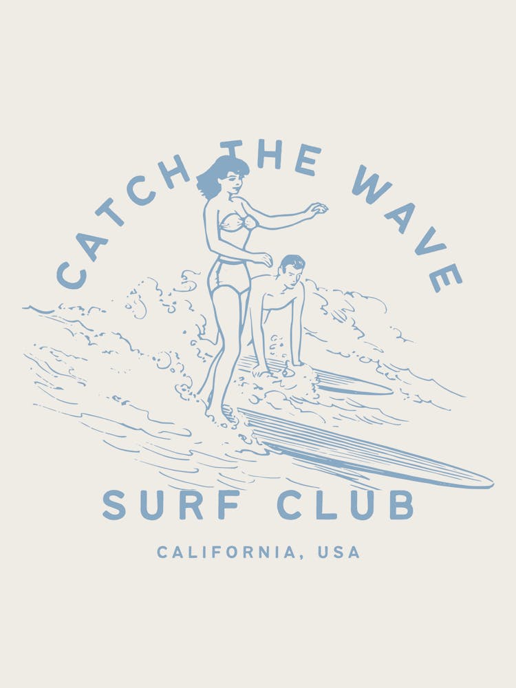 Catch The Wave | Surf Club Beachy Coastal Tropical 1