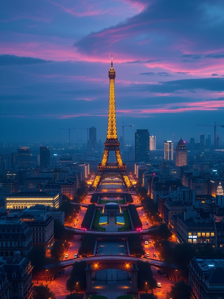Eiffel Tower At Dusk