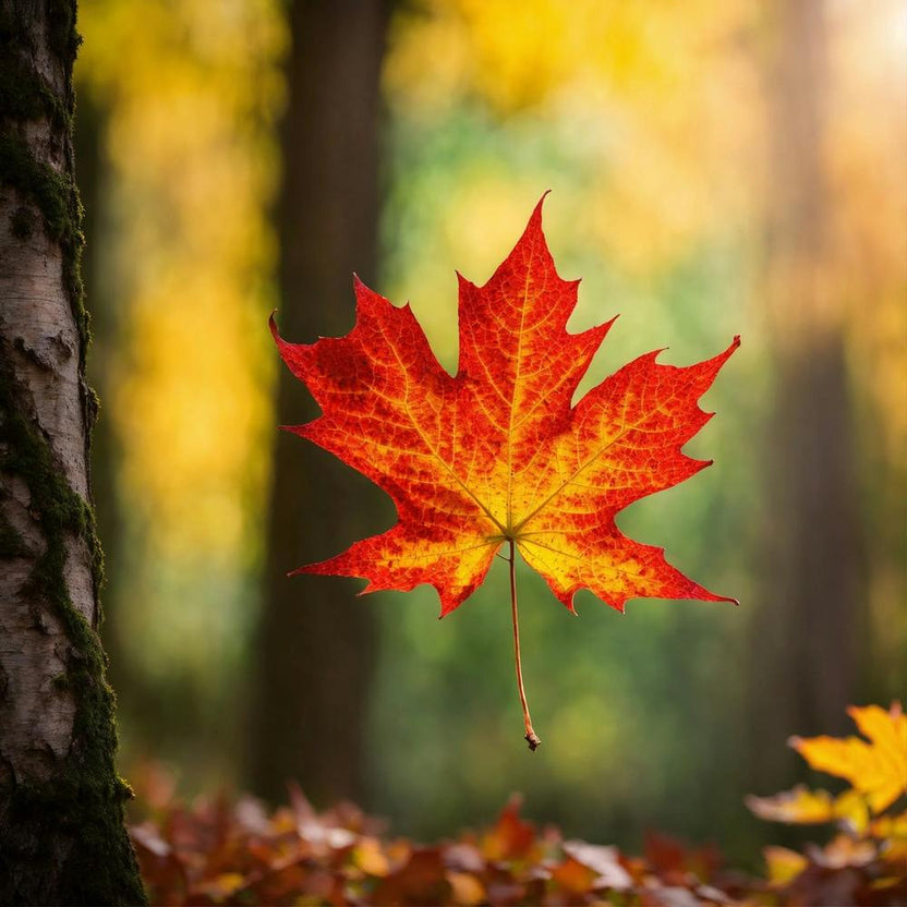 Maple Leaf In The Forest