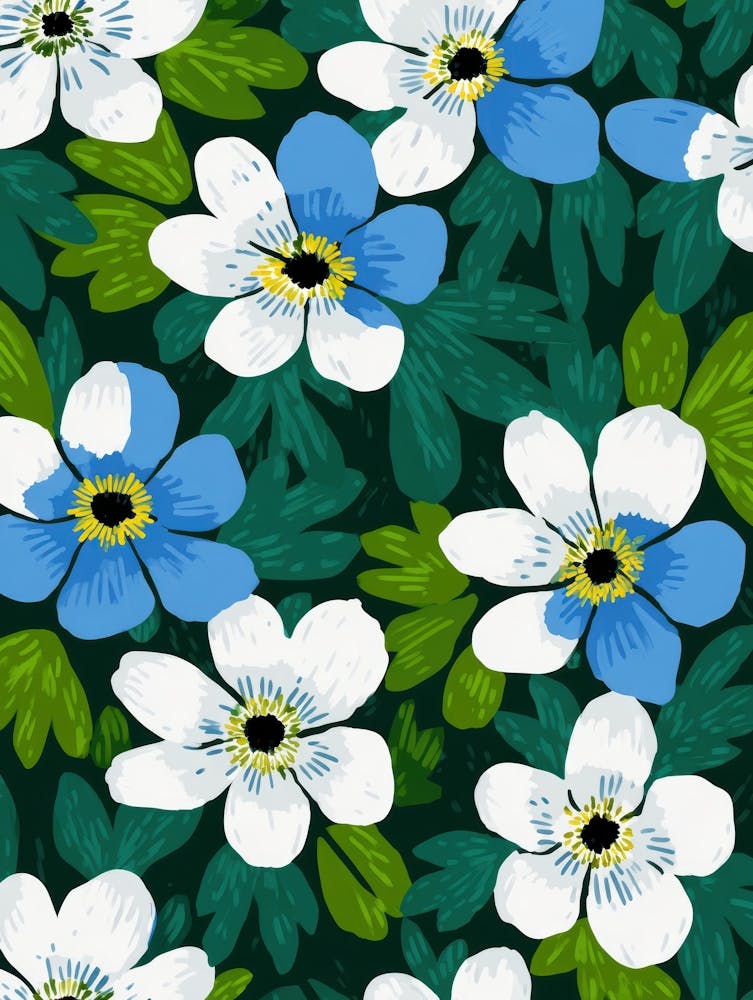 Fleurs Bleues et Blanches 11